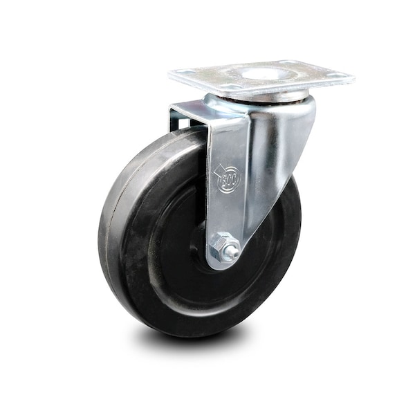 5 Inch Hard Rubber Wheel Swivel Top Plate Caster